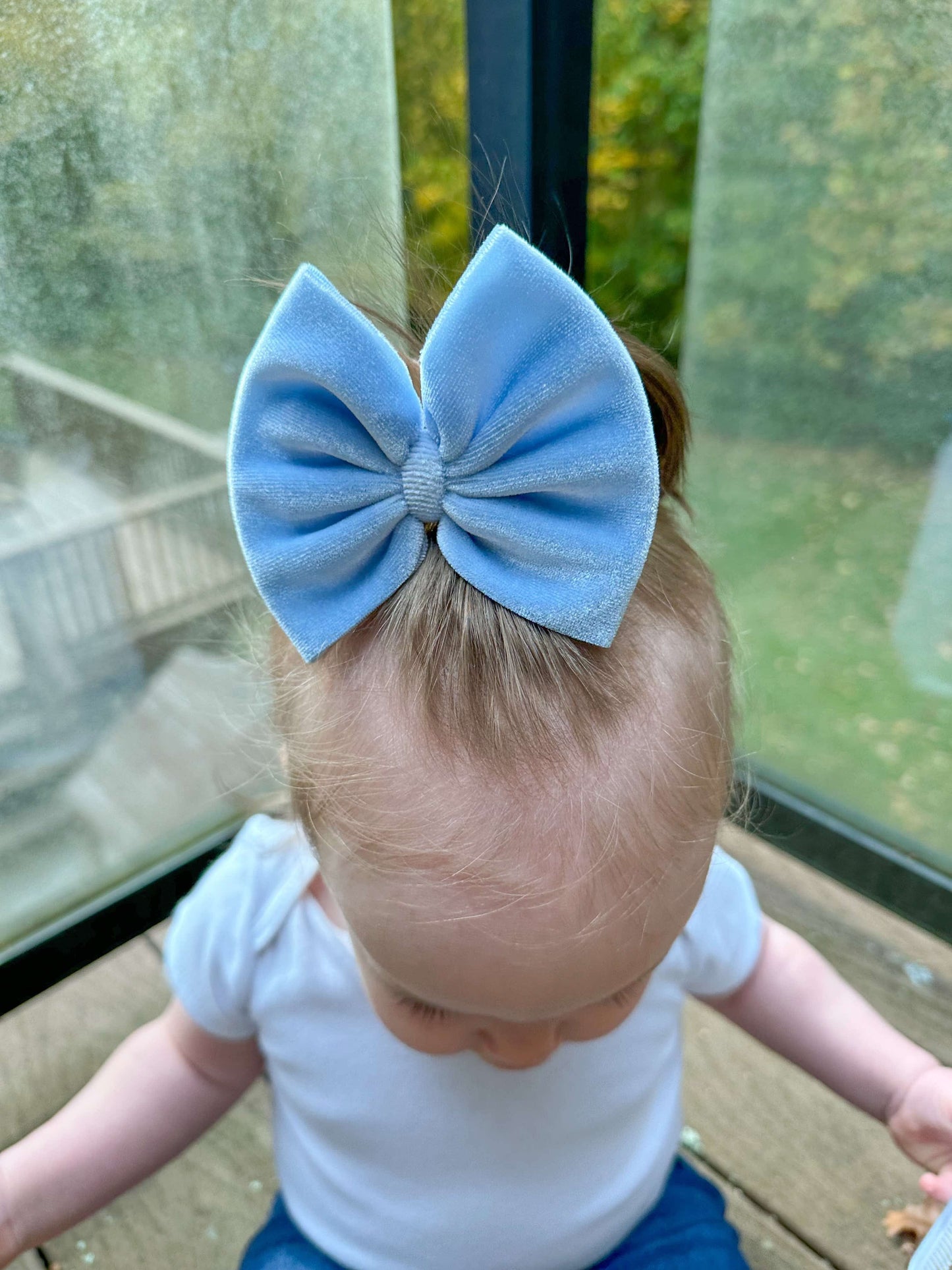 Baby Blue Velvet Clip/Nylon