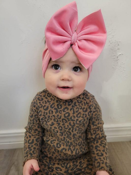 Flamingo Pink Velvet Bows