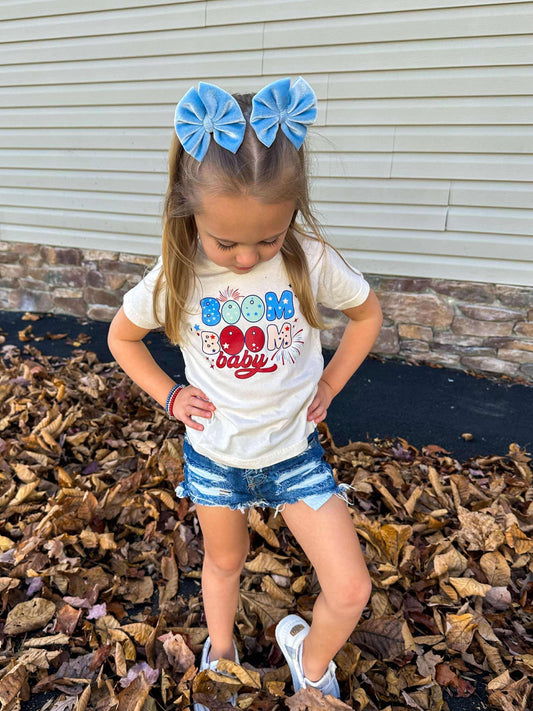 Baby Blue Velvet Bows