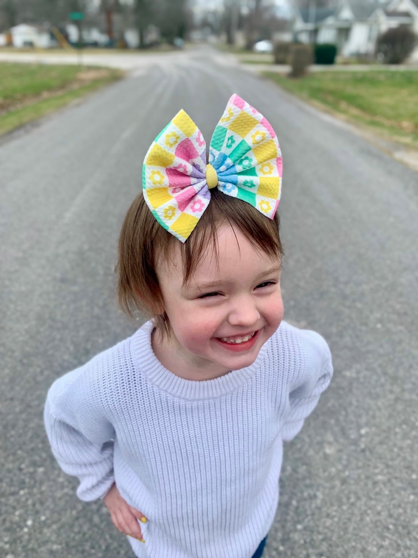 Checkered Daisy Bows