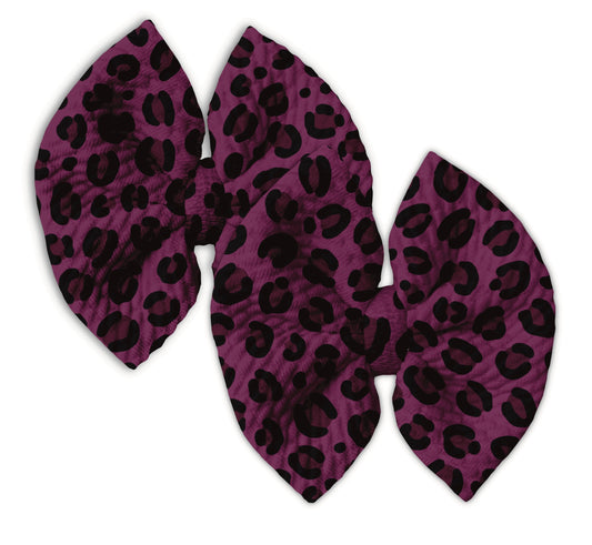 Plum Leopard Bows
