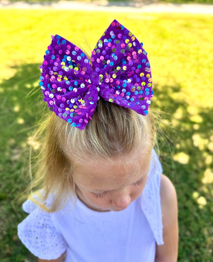 Purple Confetti Glam Clip/Nylon
