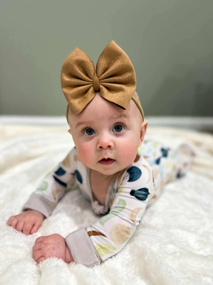 Oat Suede Bows