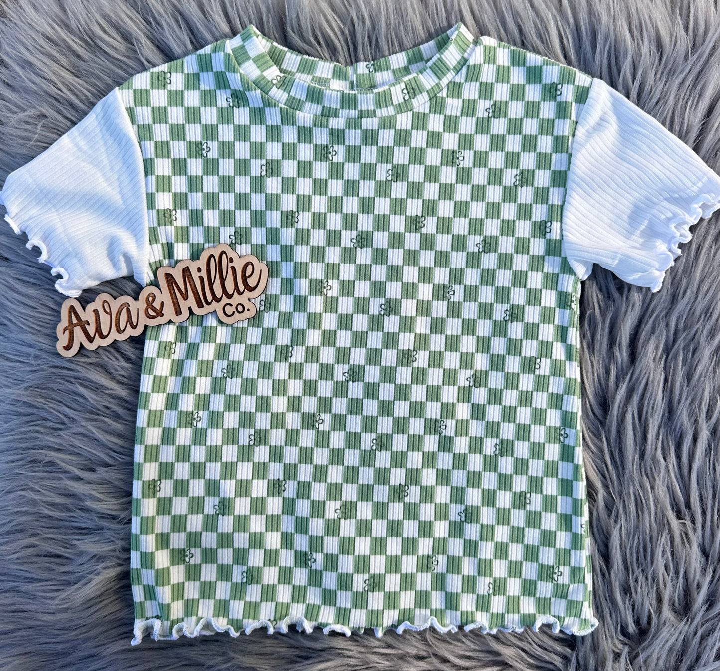 12-18M Sage Blossom Basic Tee - Ready to Ship
