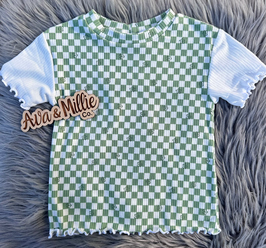 12-18M Sage Blossom Basic Tee - Ready to Ship