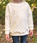 Cream Checkered Sweater